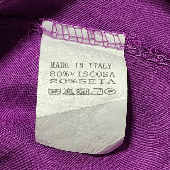 Vintage oversized short sleeve purple silk blend blouse - Picture 9 of 12